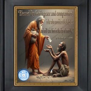 Give to the Poor because God Sees All! Christian Home Decor Art Print of prayer